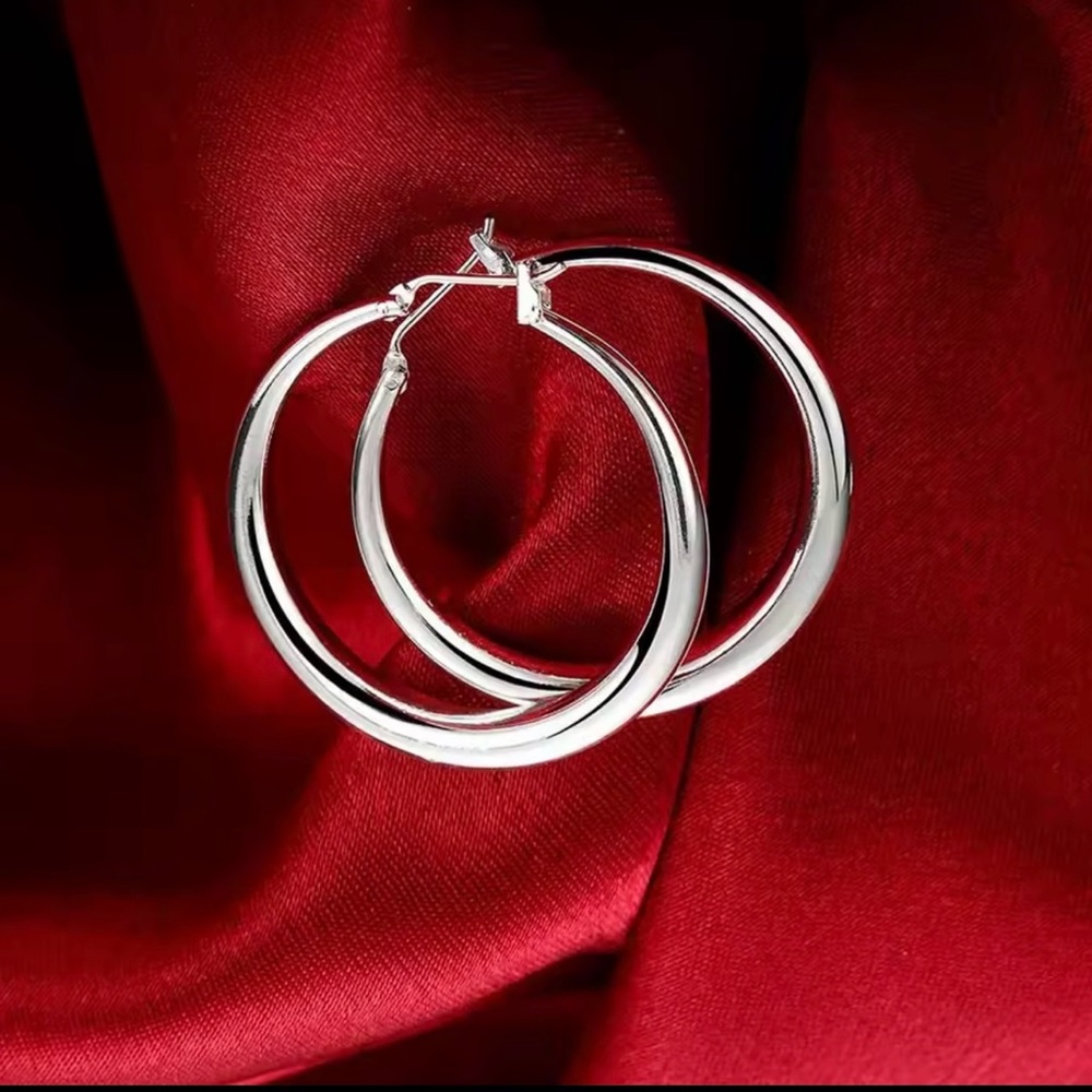 Elegant Silver Hoop Earrings